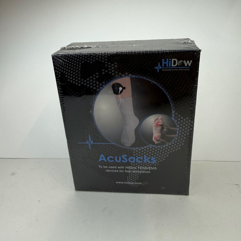 HiDow AcuSocks TENS EMS Foot Stimulation Conductive Socks New Sealed Accessory
